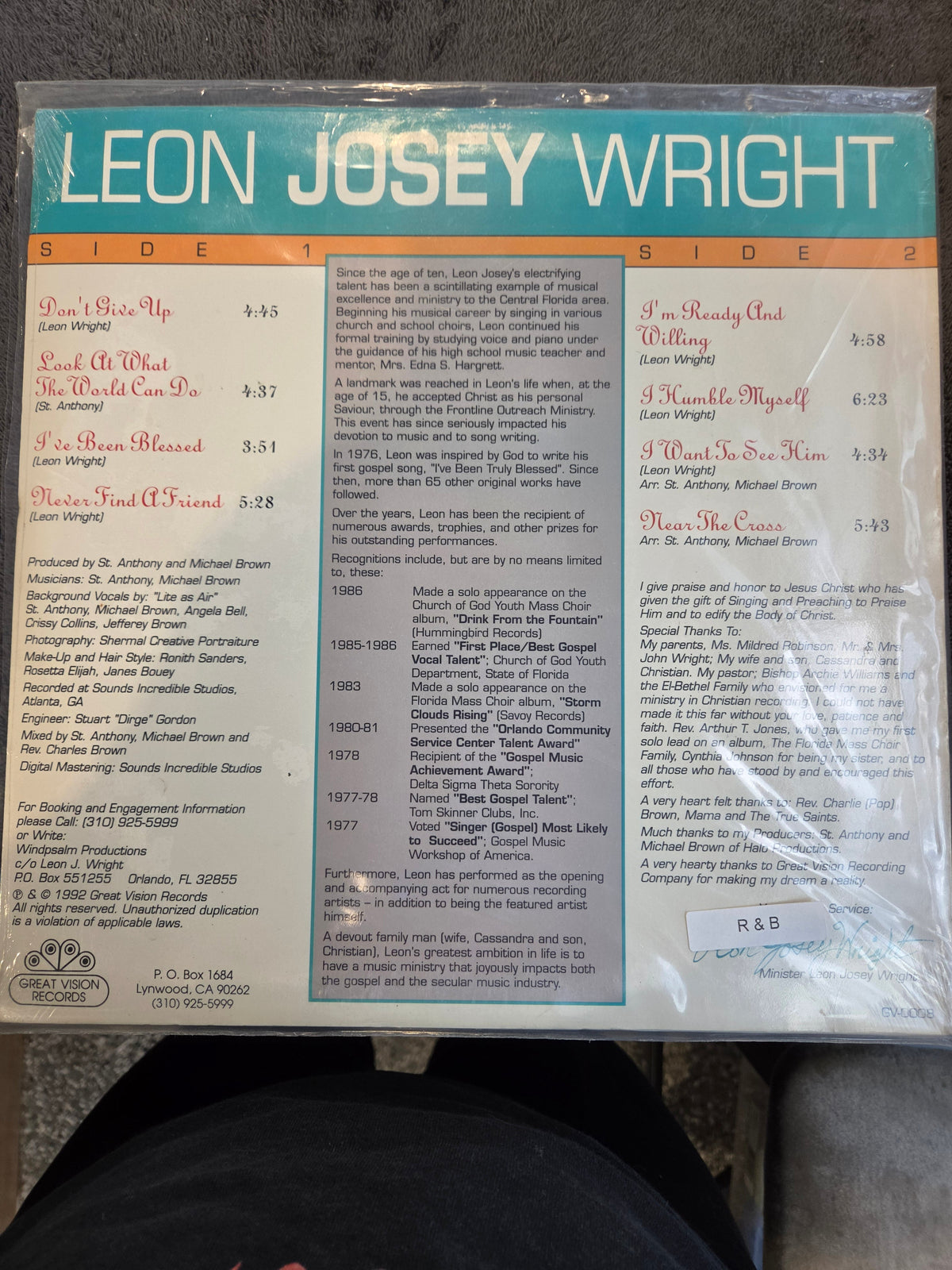 LEON JOSEY WRIGHT SPIRIT NEW