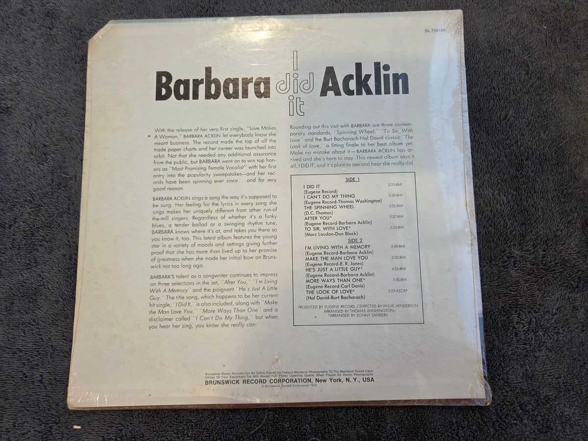 BARBARA ACKLIN I DID IT NEW