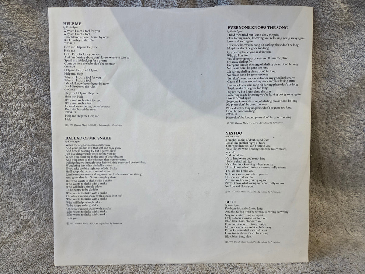 KEVIN AYERS YES WE HAVE NO MANANAS