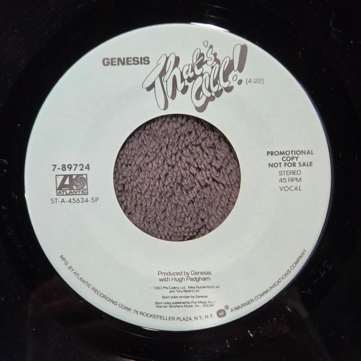 GENESIS THAT'S ALL PROMO PS 7"