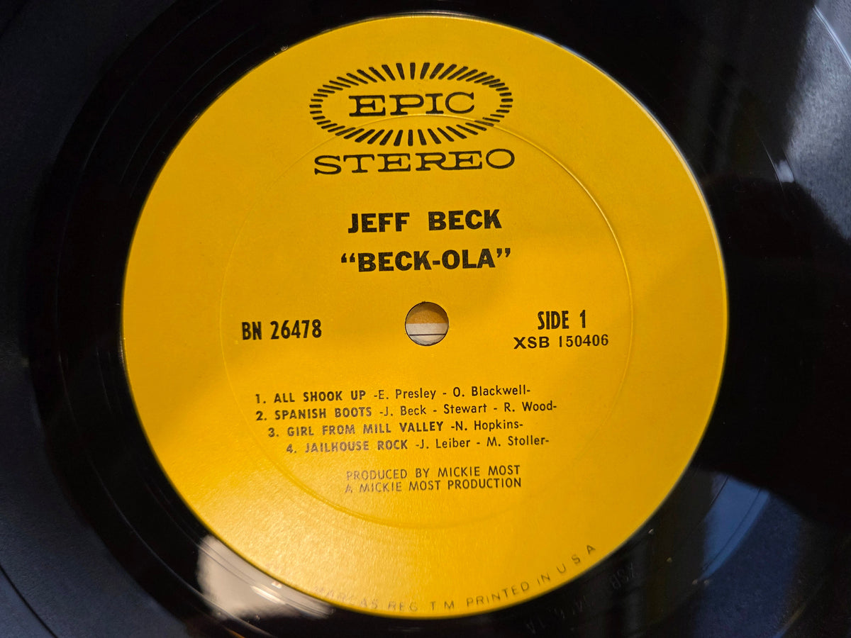 JEFF BECK BECK-OLA YELLOW EPIC LABEL