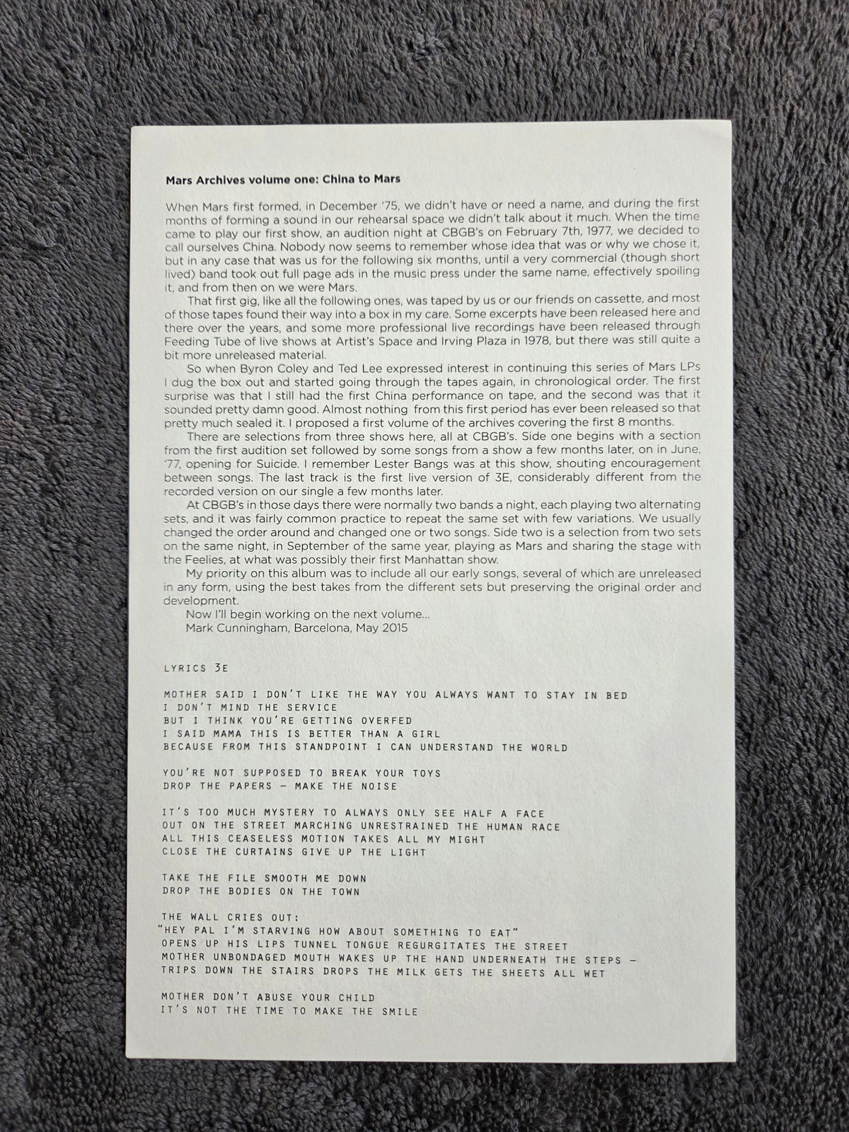 MARS ARCHIVES VOLUME ONE CHINA TO MARS