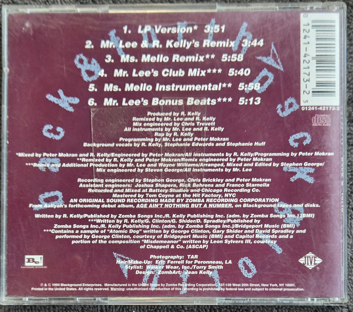 AALIYAH BACK AND FORTH CD
