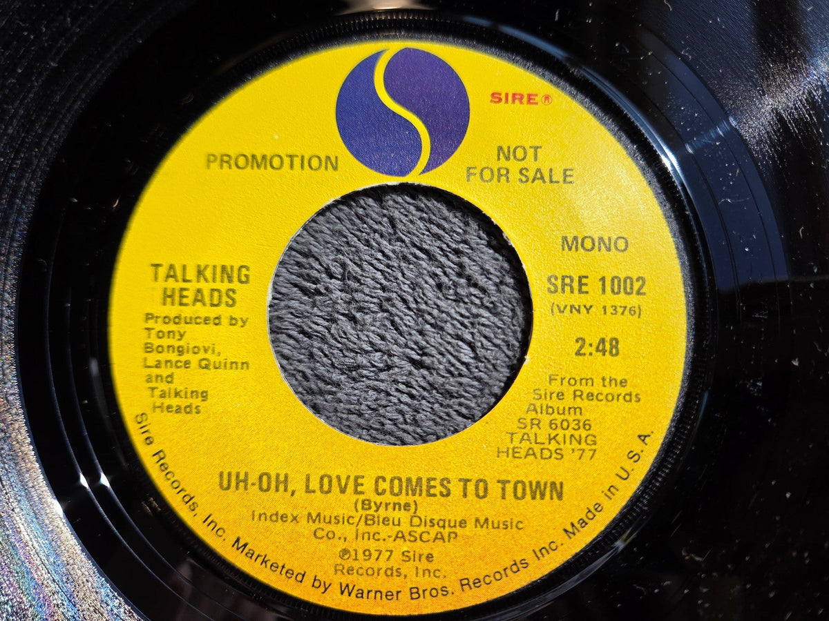 TALKING HEADS UH OH LOVE COMES TO TOWN PROMO MONO PICTURE SLEEVE SIRE SRE 1002