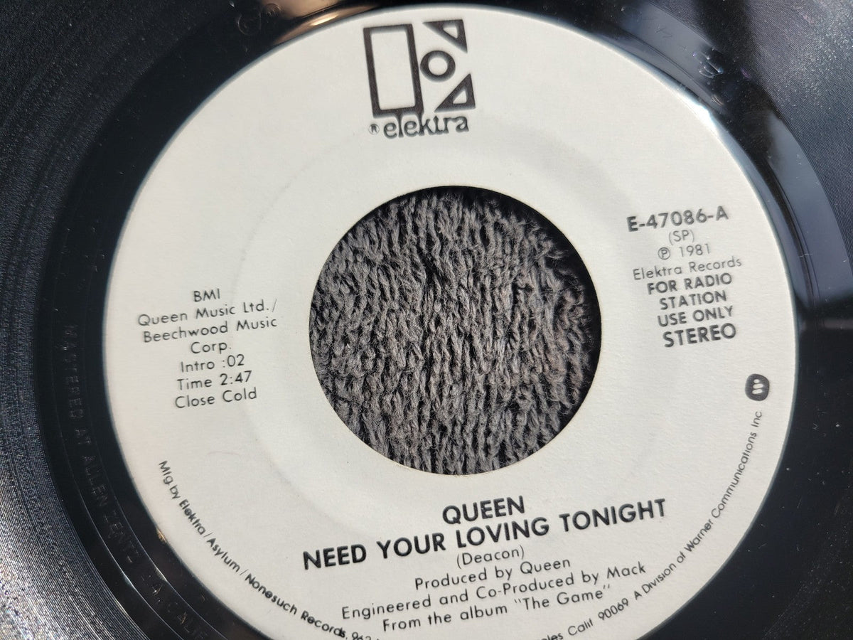 QUEEN NEED YOUR LOVING TONIGHT WHITE LABEL PROMO MONO ELEKTRA SMALL E E-47086