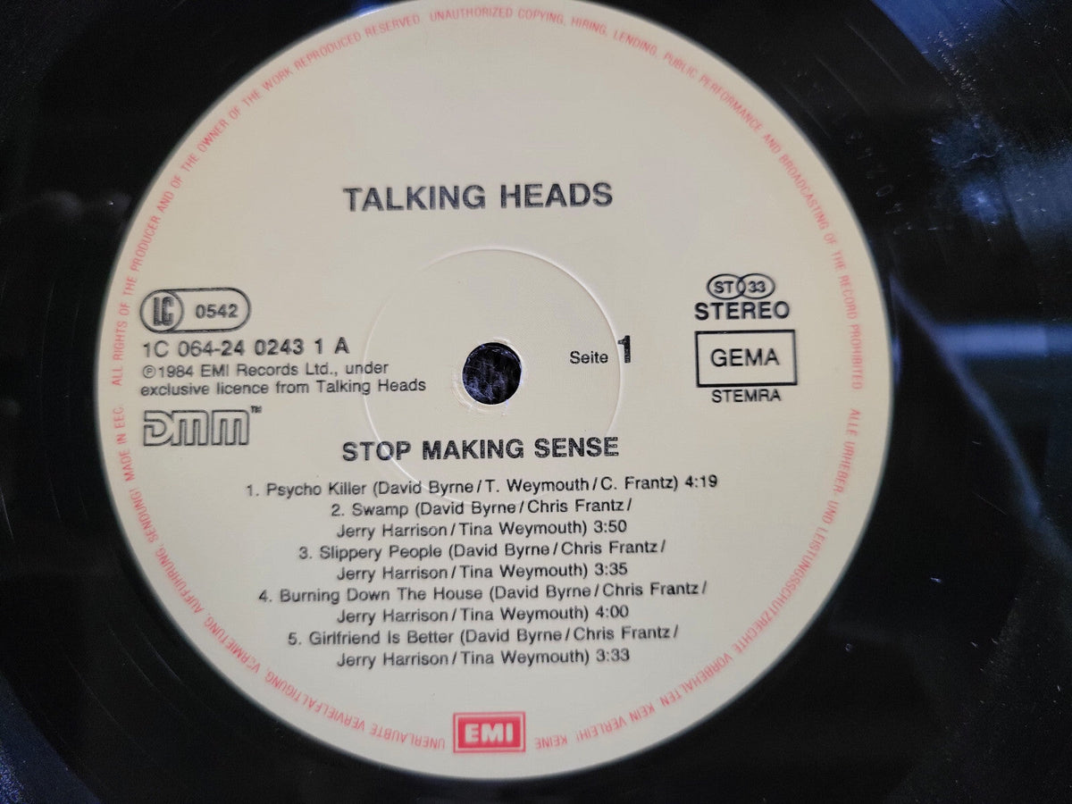 TALKING HEADS STOP MAKING SENSE EUROPE IMPORT