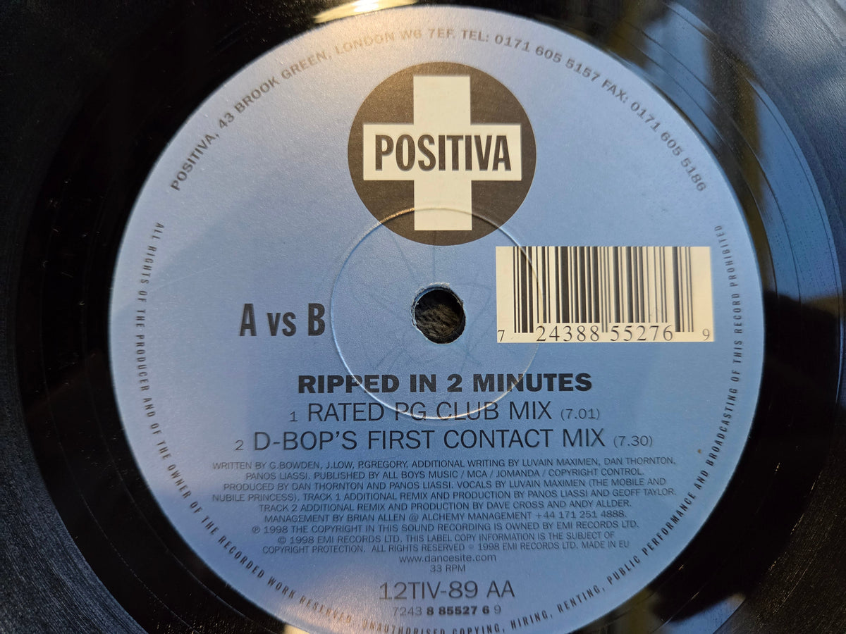 A VS B RIPPED IN 2 MINUTES 12" IMP UK