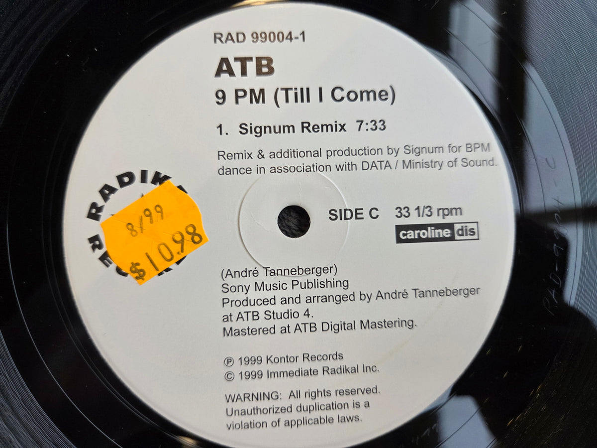 ATB 9 PM TILL I COME 12"