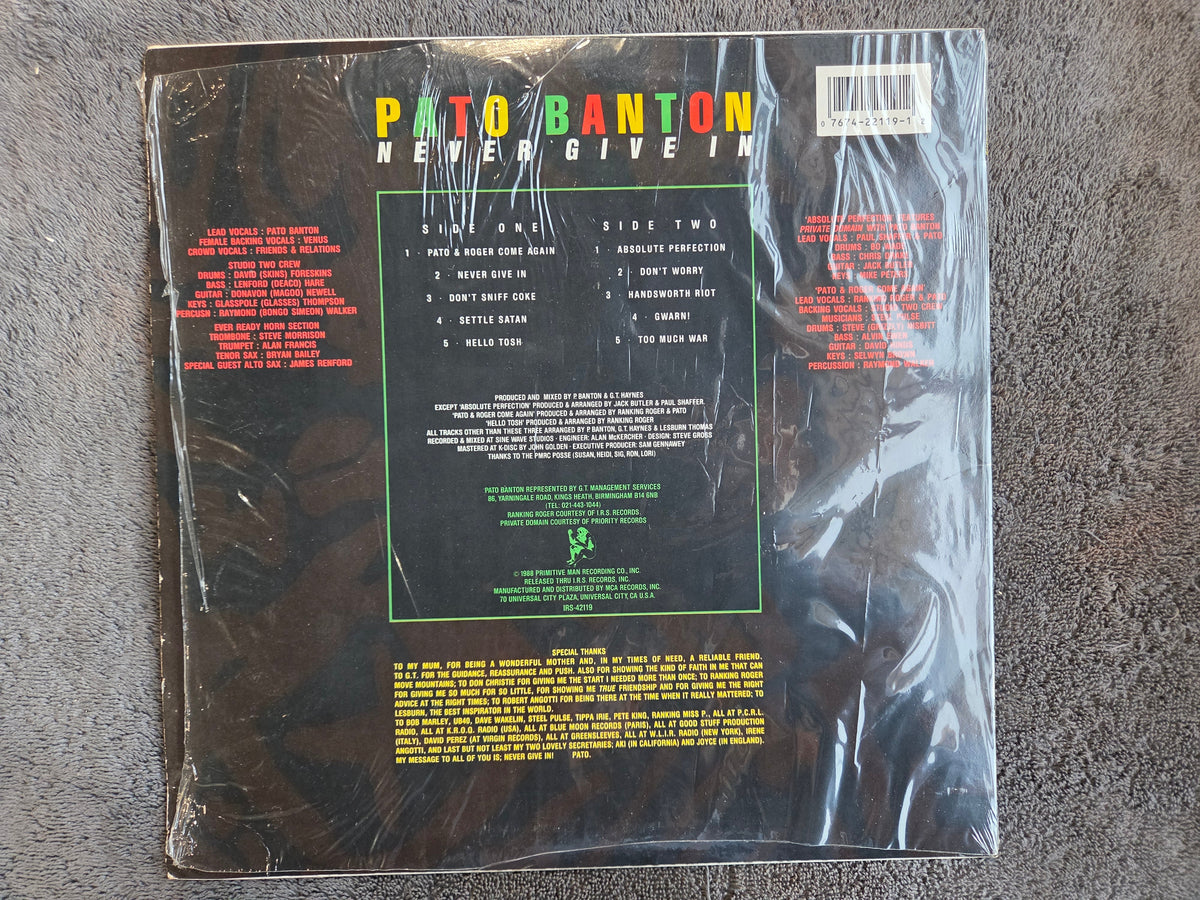PATO BANTON NEVER GIVE IN