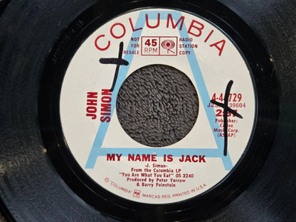 JOHN SIMON MY NAME IS JACK WLP 7"