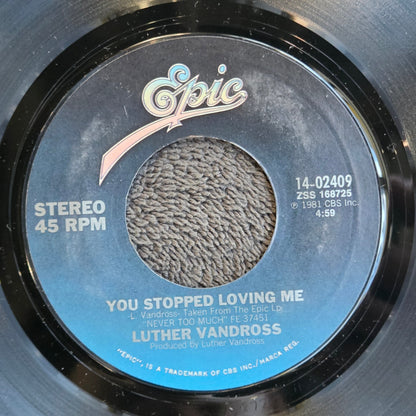 LUTHER VANDROSS NEVER TOO MUCH 7"