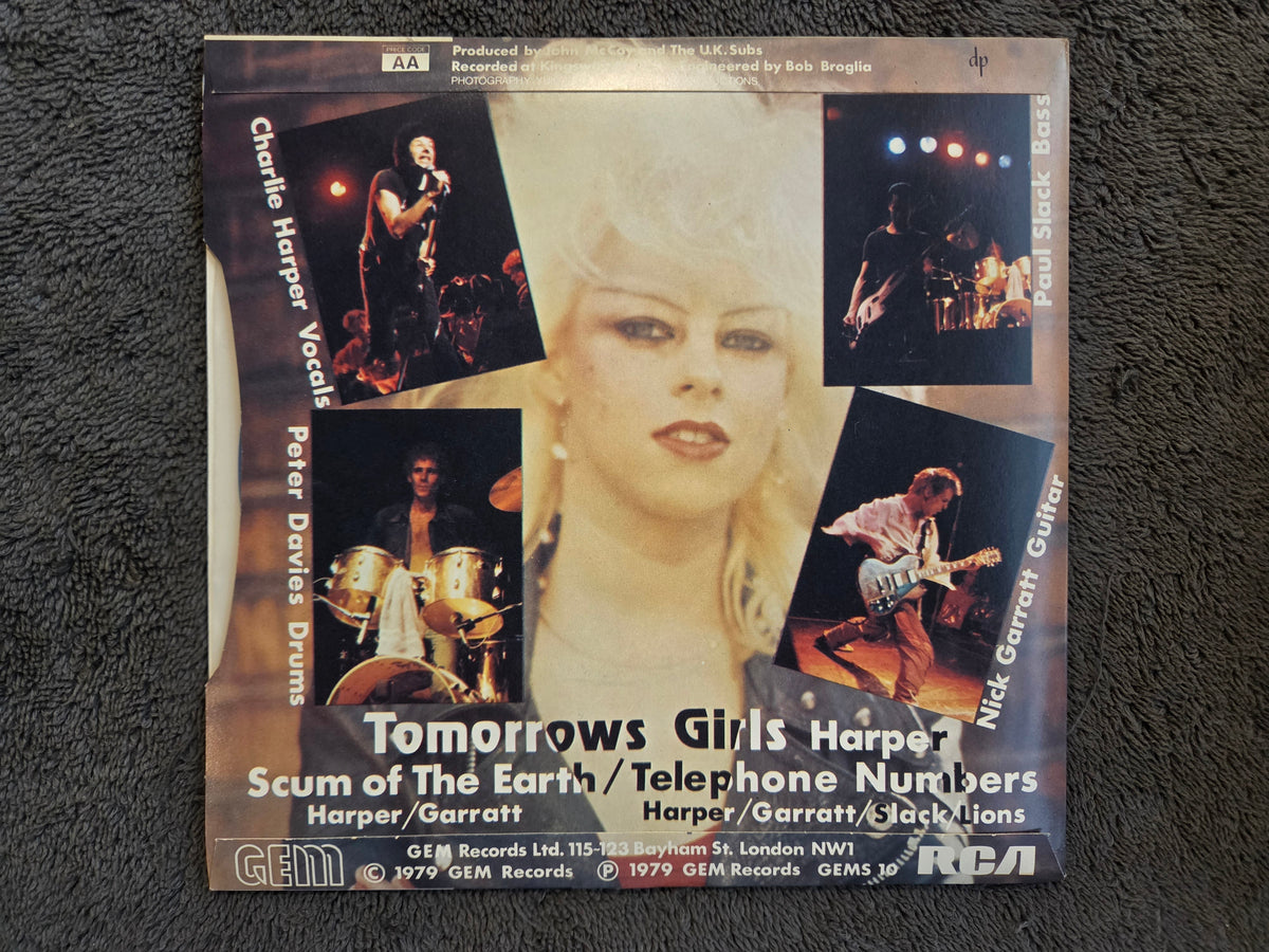 UK SUBS TOMORROWS GIRLS BLUE UK IMP PS 7"