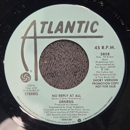 GENESIS NO REPLY AT ALL PROMO 7"