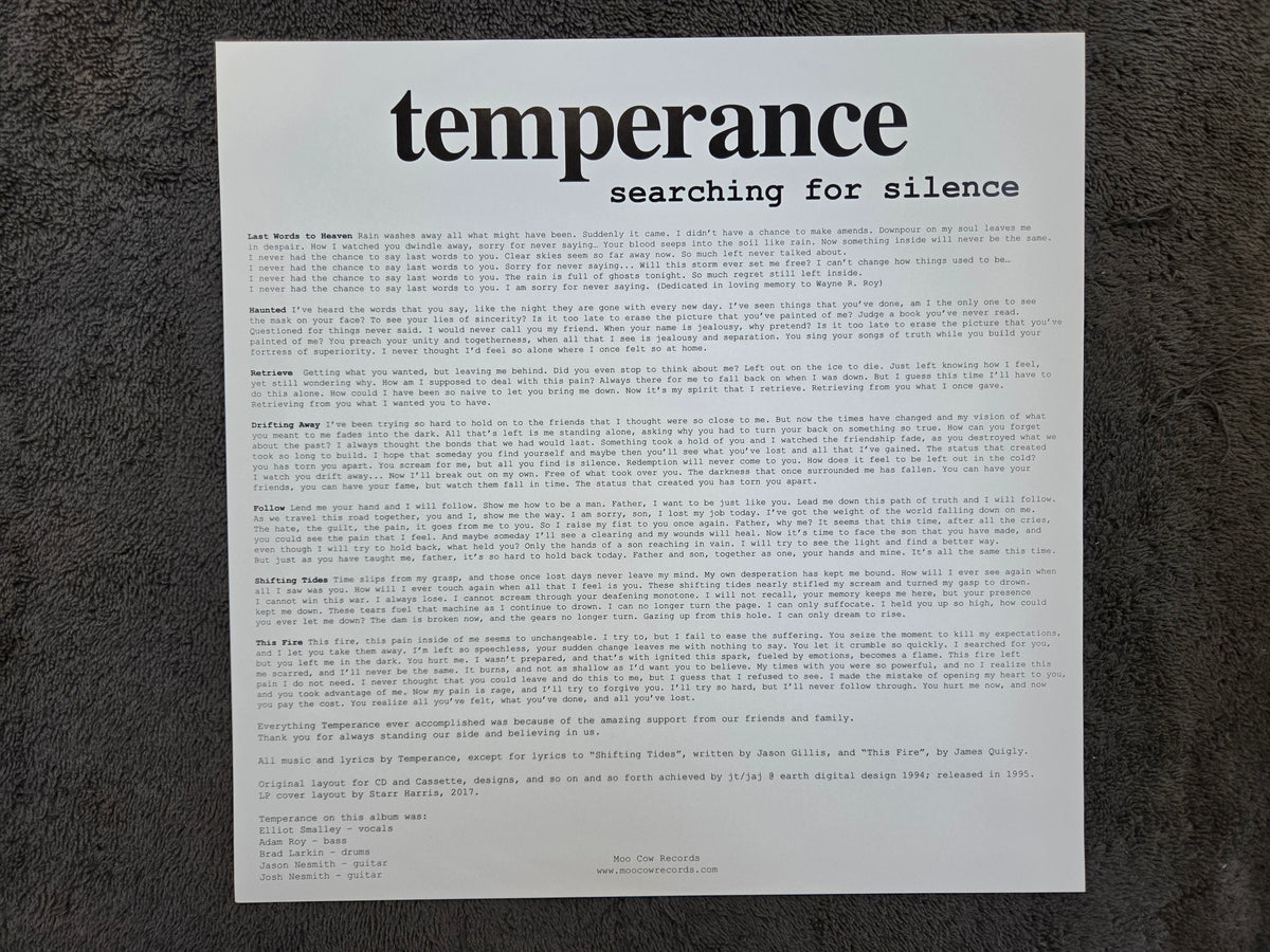 TEMPERANCE SEARCHING FOR SILENCE