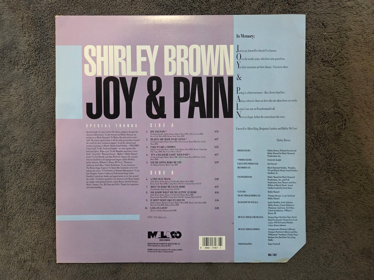 SHIRLEY BROWN JOY & PAIN