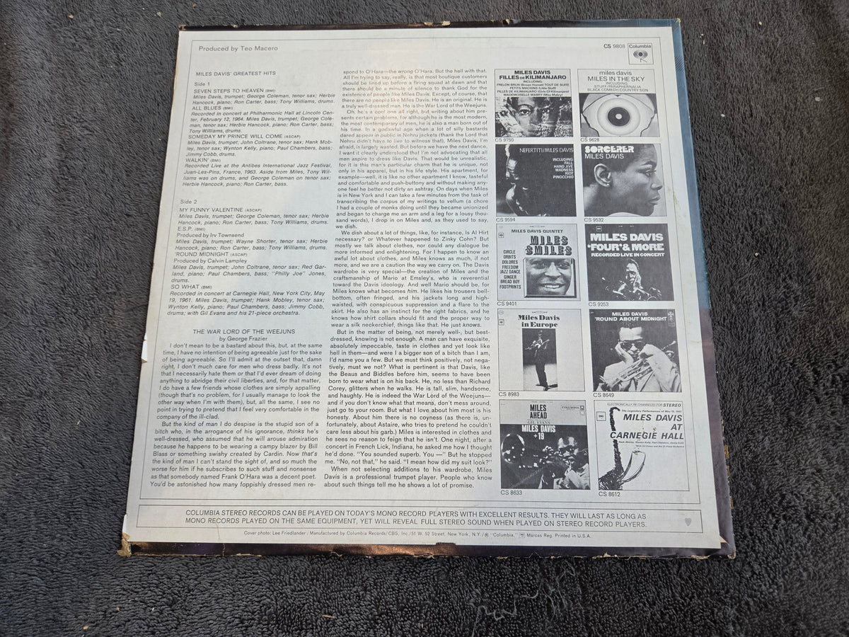 MILES DAVIS GREATEST HITS ORANGE LABEL