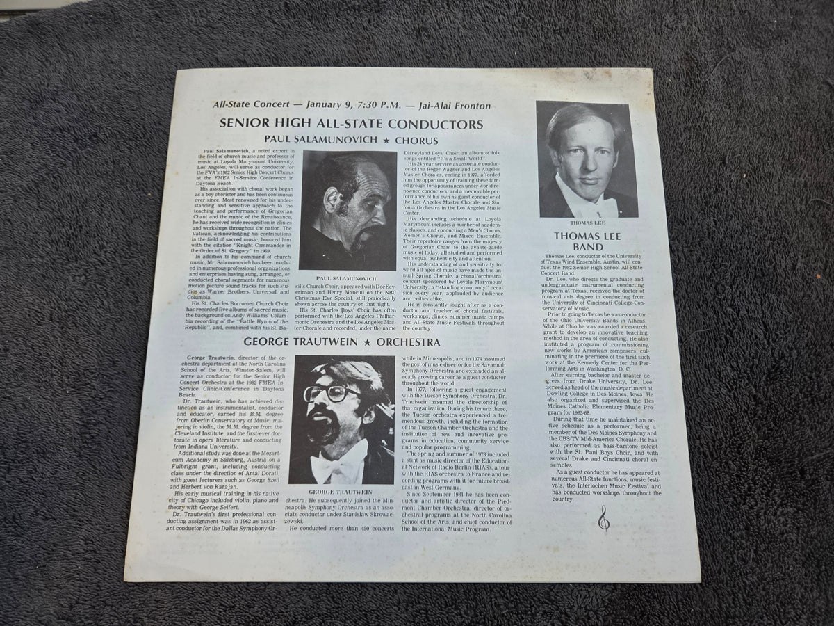 FLORIDA ALL STATE SENIOR HIGH SCHOOL JAZZ ENSEMBLE 1982 BOX SET