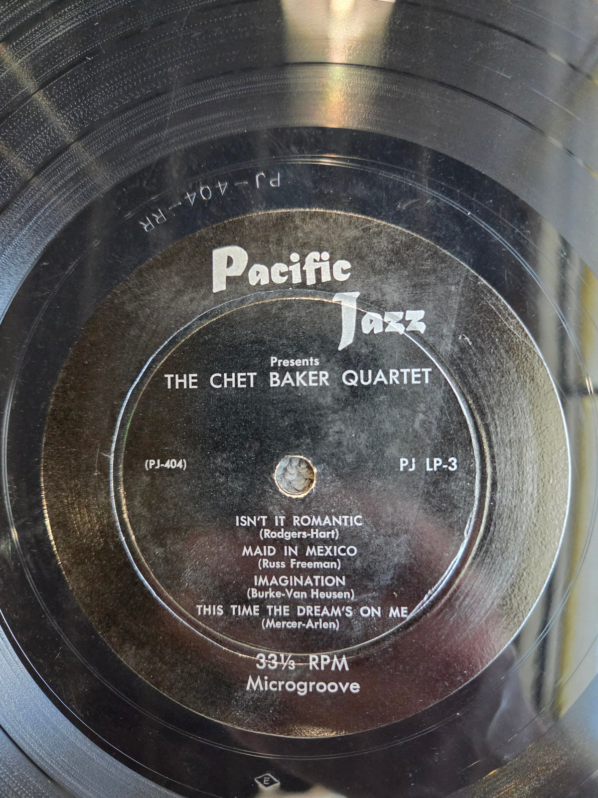 CHET BAKER QUARTET S/T PACIFIC JAZZ 10"