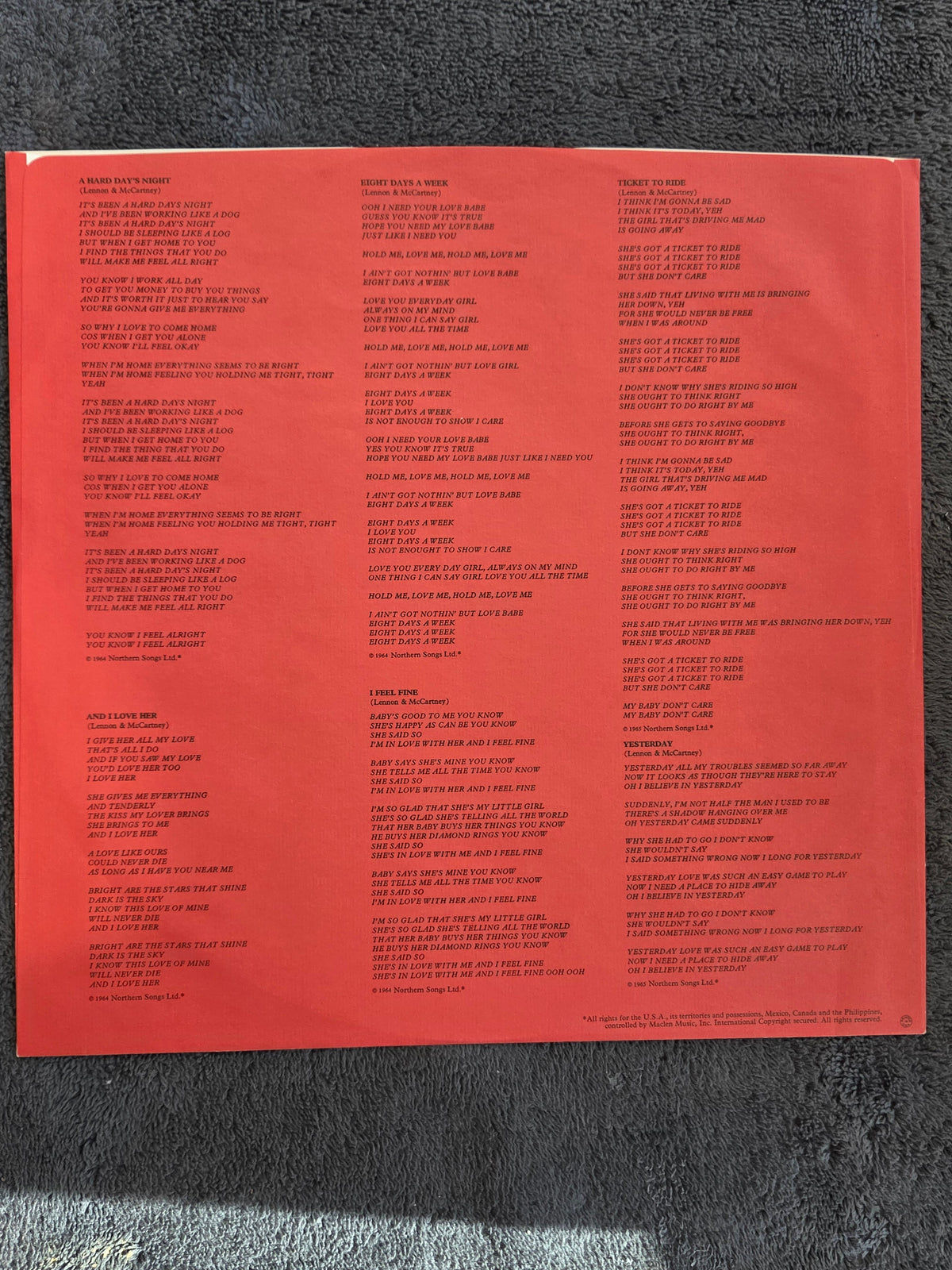 BEATLES 1962-1966 APPLE W/INSERT
