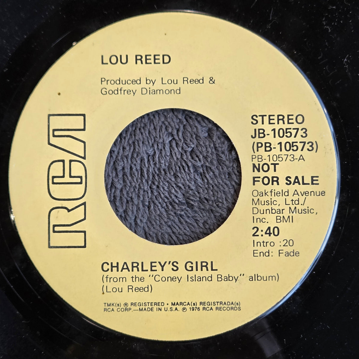 LOU REED CHARLEYS GIRL PROMO 7"