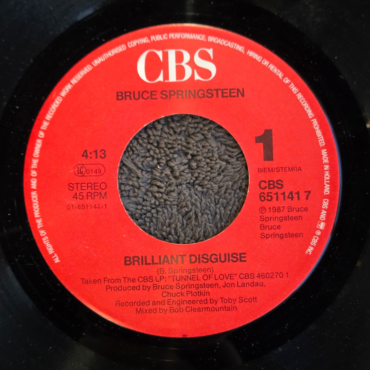 BRUCE SPRINGSTEEN BRILLIANT DISGUISE UK IMP 7"