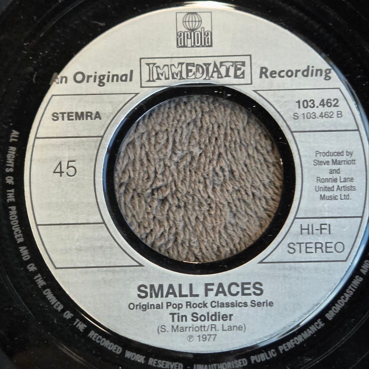 SMALL FACES ITCHYCOO PARK TIN SOLDIER NL IMP PS 7"