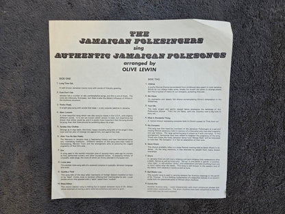JAMAICAN FOLK SINGERS AUTHENTIC FOLK SONGS JAM IMP