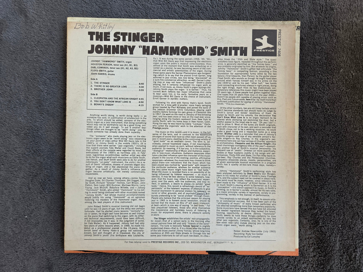 JOHNNY HAMMOND SMITH THE STINGER
