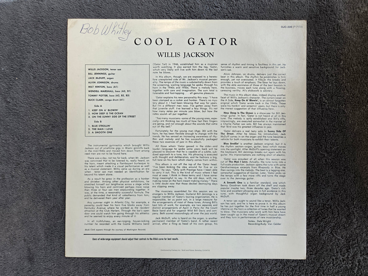 WILLIS JACKSON COOL GATOR OJC
