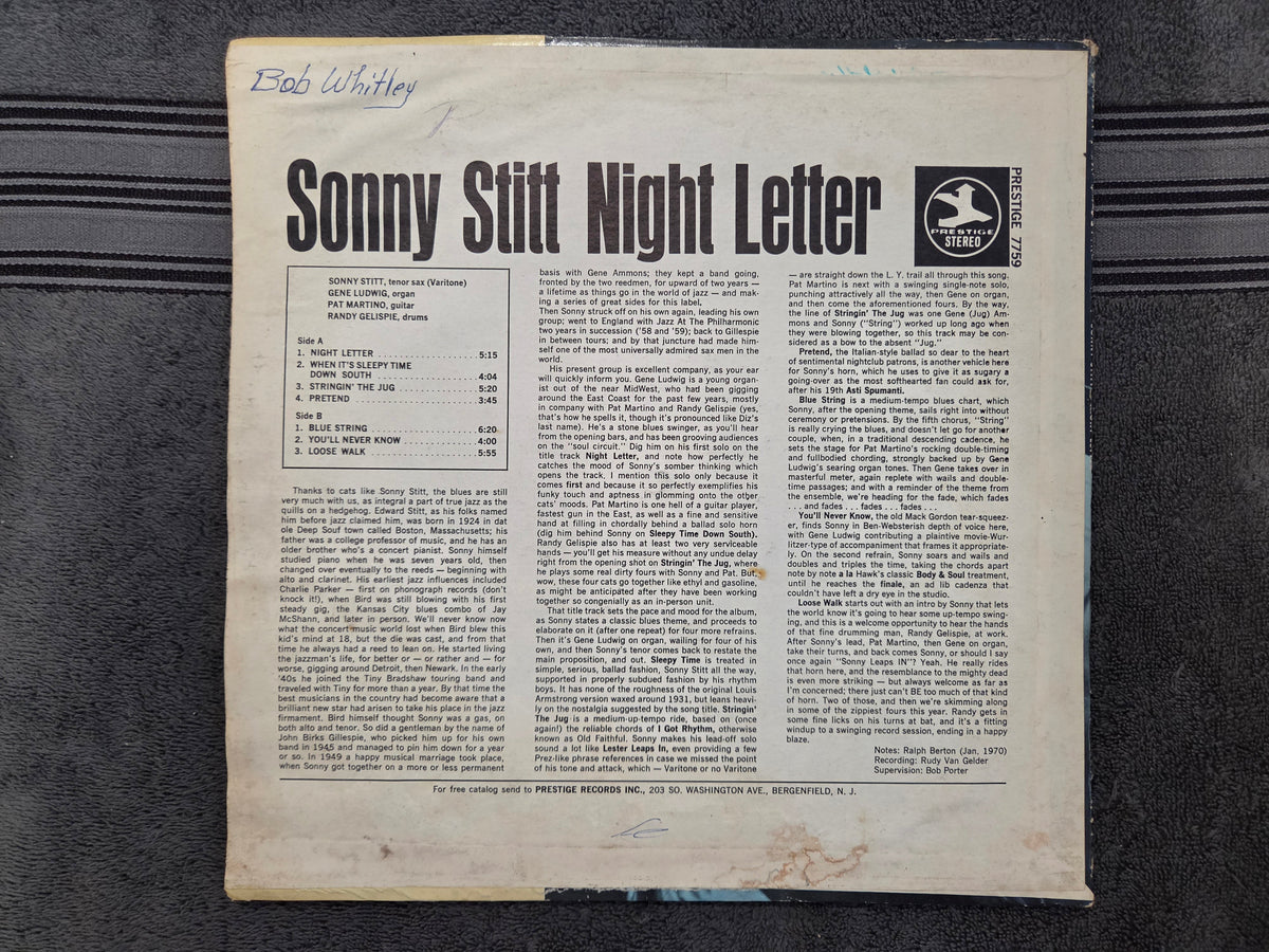 SONNY STITT NIGHT LETTER