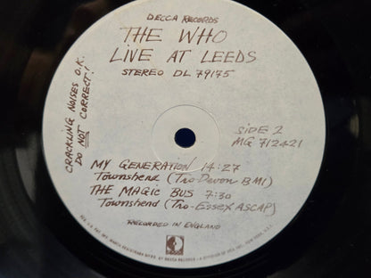 WHO LIVE AT LEEDS 1P INSERTS