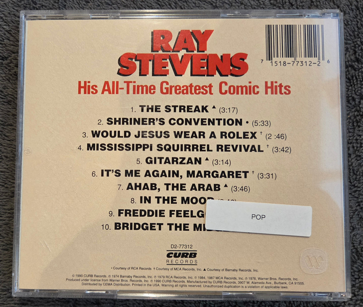 RAY STEVENS HIS ALL TIME GREATEST COMIC HITS CD