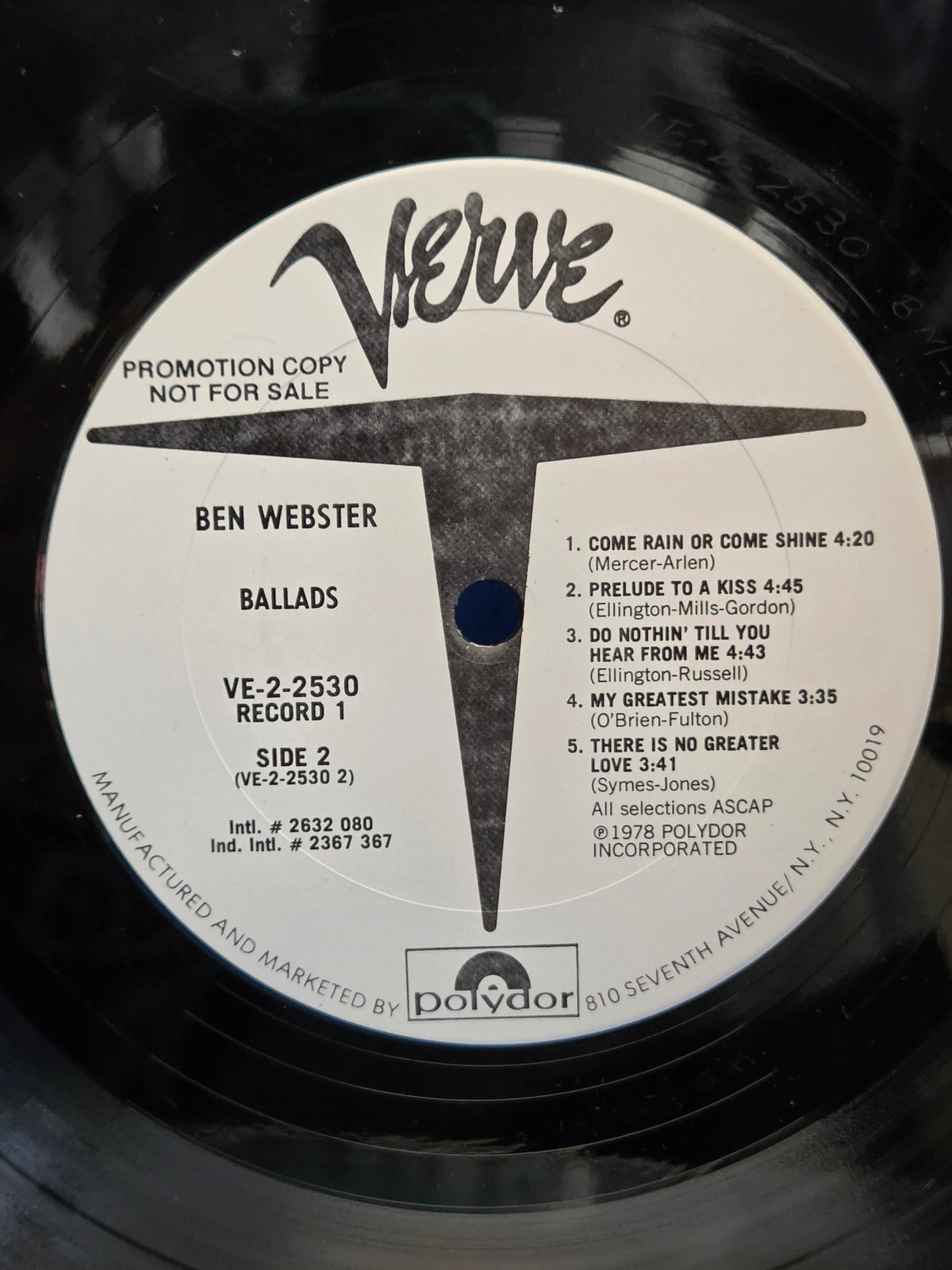 BEN WEBSTER BALLADS 1978
