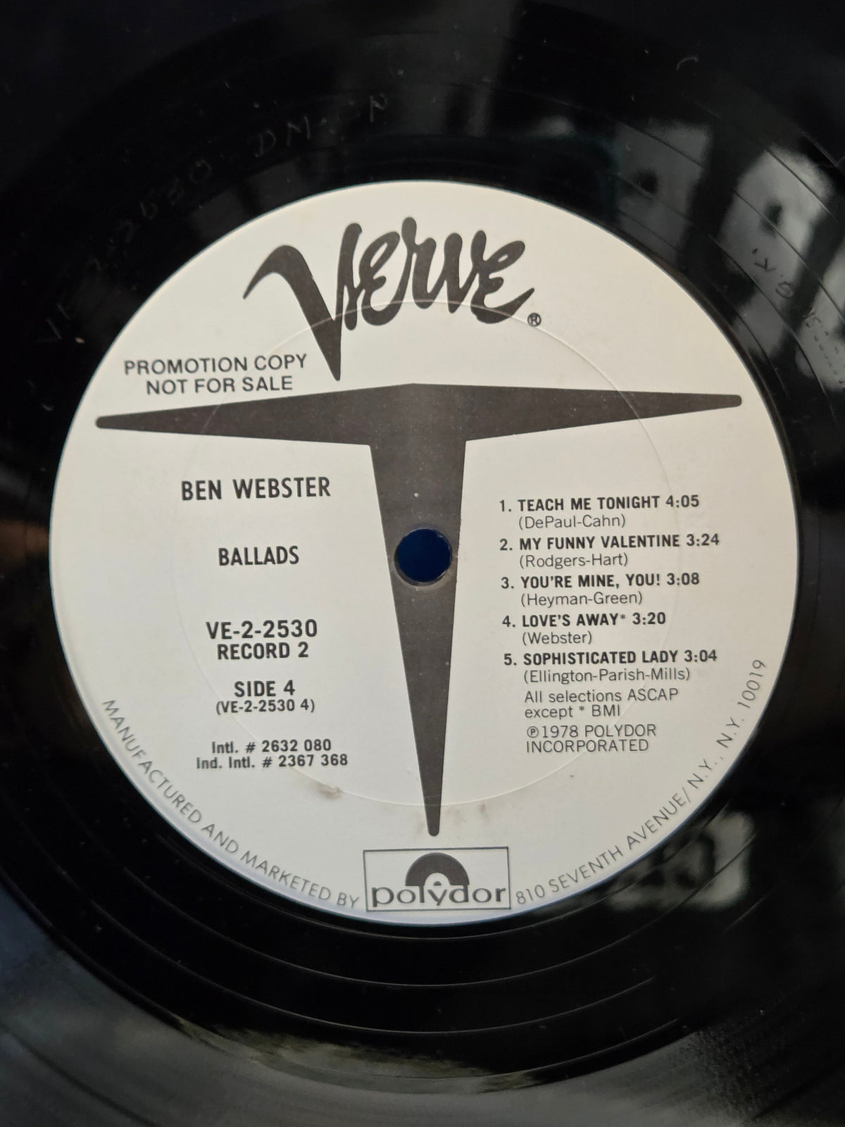 BEN WEBSTER BALLADS 1978