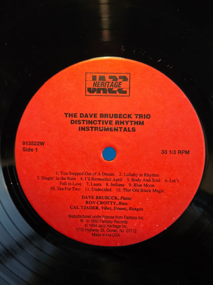 DAVE BRUBECK TRIO DISTINCTIVE RHYTHM INSTRUMENTALS RE