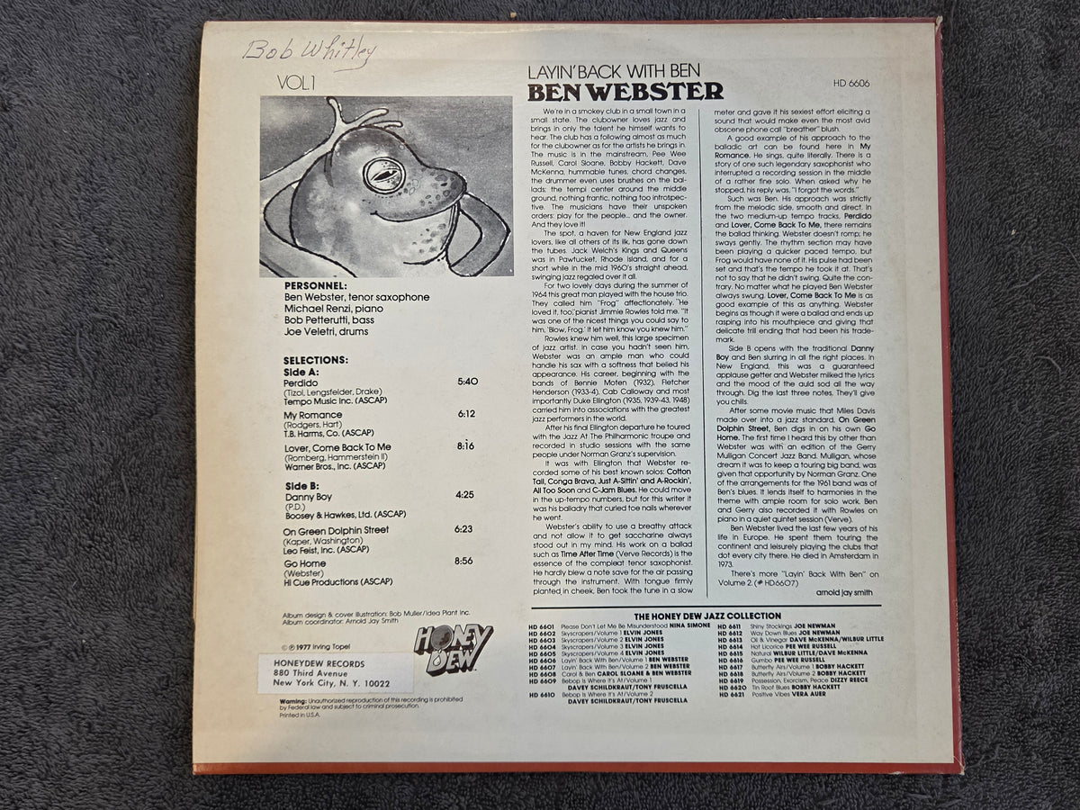 BEN WEBSTER LAYIN BACK WITH BEN VOL 1