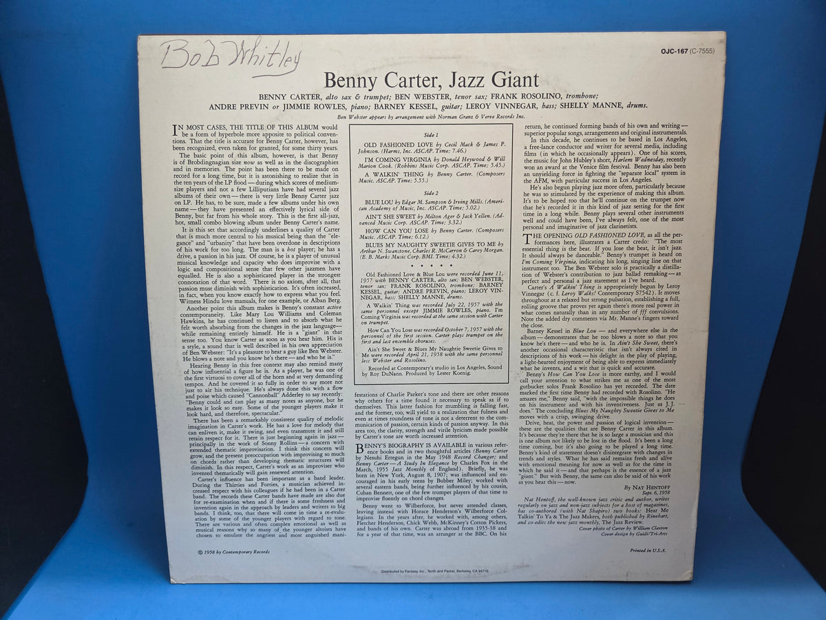 BENNY CARTER JAZZ GIANT OJC