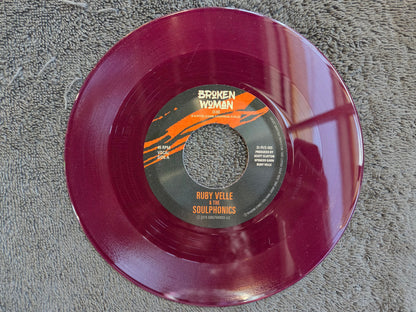 RUBY VELLE & THE SOULPHONICS BROKEN WOMAN PS MAGENTA 7"