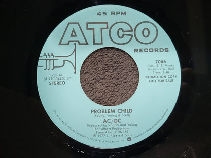 AC/DC PROBLEM CHILD WHITE LABEL PROMO WLP MONO
