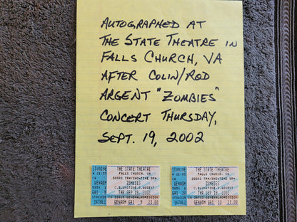 COLIN BLUNSTONE NEVER EVEN THOUGHT AUTOGRAPHED