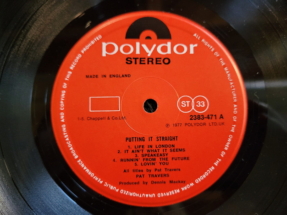 PAT TRAVERS PUTTING IT STRAIGHT IMPORT