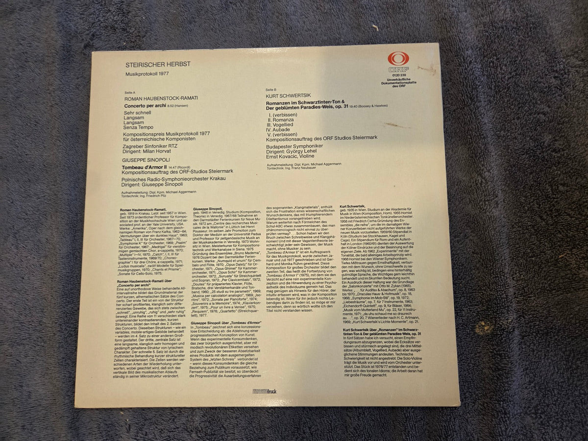 MUSIKPROTOKOLL 77 IMPORT GERMANY