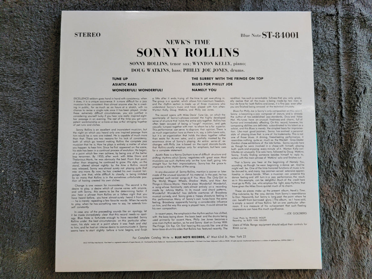 SONNY ROLLINS NEWK'S TIME BLUE NOTE GATEFOLD
