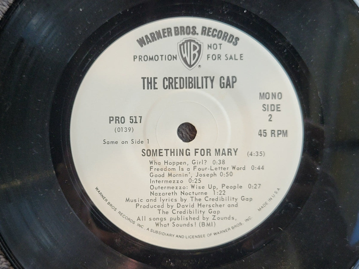 CREDIBILITY GAP SOMETHING FOR MARY WHITE LABEL PROMO SPINAL TAP WLP