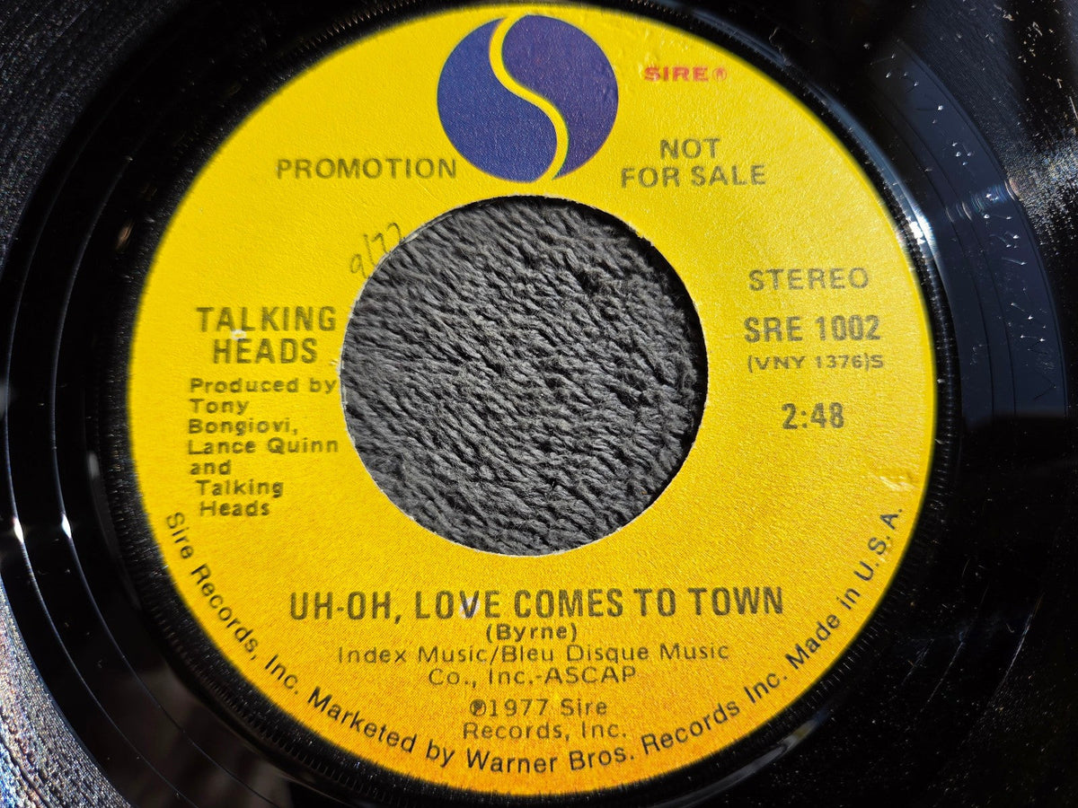 TALKING HEADS UH OH LOVE COMES TO TOWN PROMO MONO PICTURE SLEEVE SIRE SRE 1002