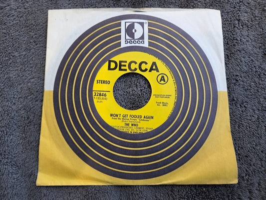 WHO WON'T GET FOOLED AGAIN PROMO I DON'T EVEN KNOW MYSELF DECCA 32846 WHO'S NEXT
