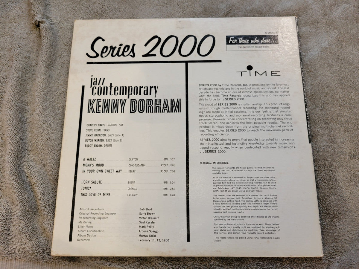KENNY DORHAM JAZZ CONTEMPORARY TIME GATEFOLD MONO