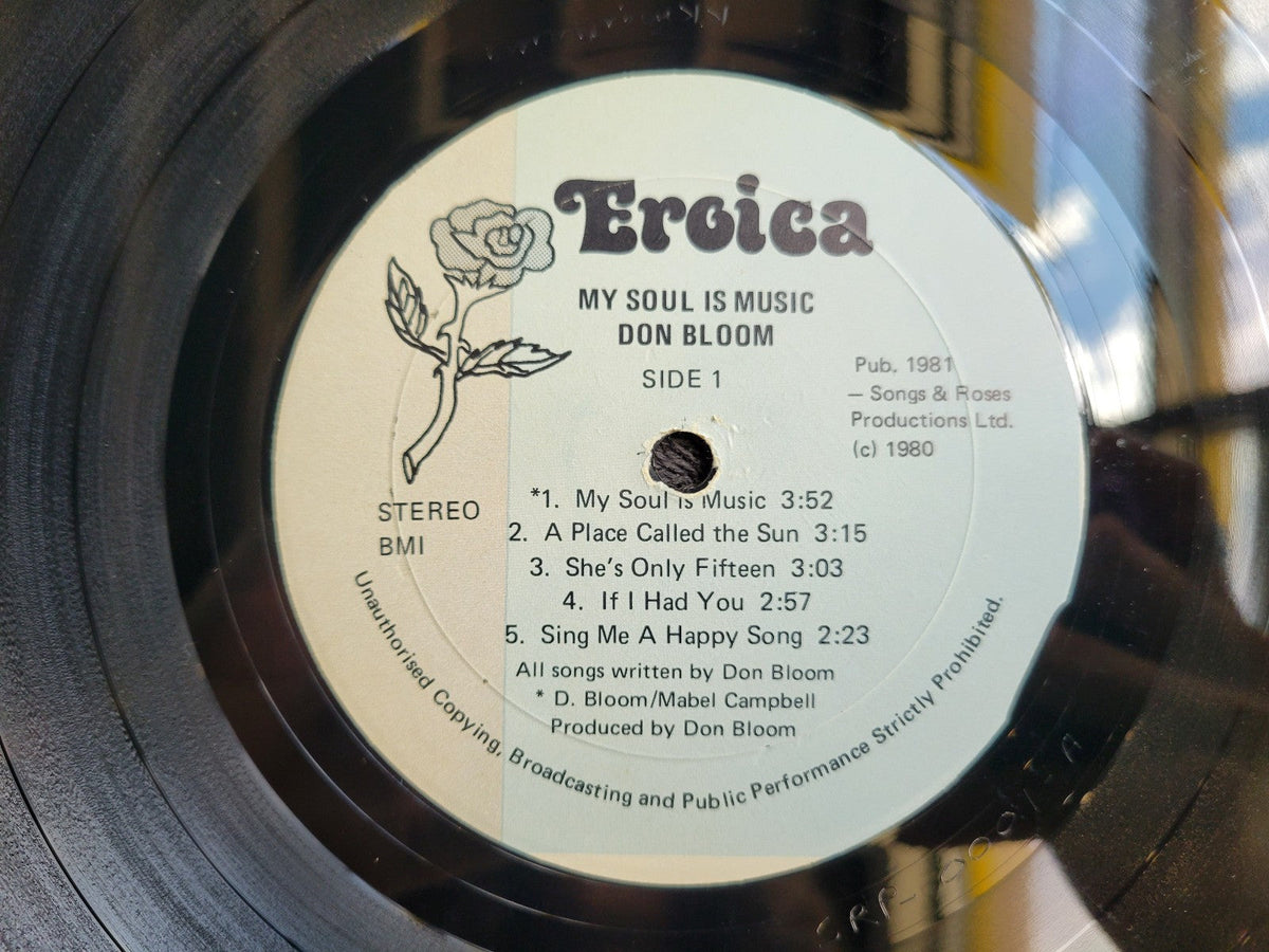 DON BLOOM MY SOUL IS MUSIC ERIOCA JAMAICAN IMPORT BLOOMS JAMAICA