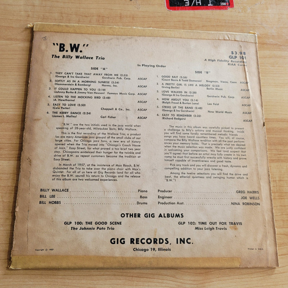 BILLY WALLACE TRIO BW