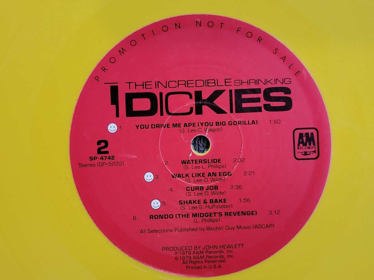 DICKIES THE INCREDIBLE SHRINKING FIRST PRESSING YELLOW VINYL